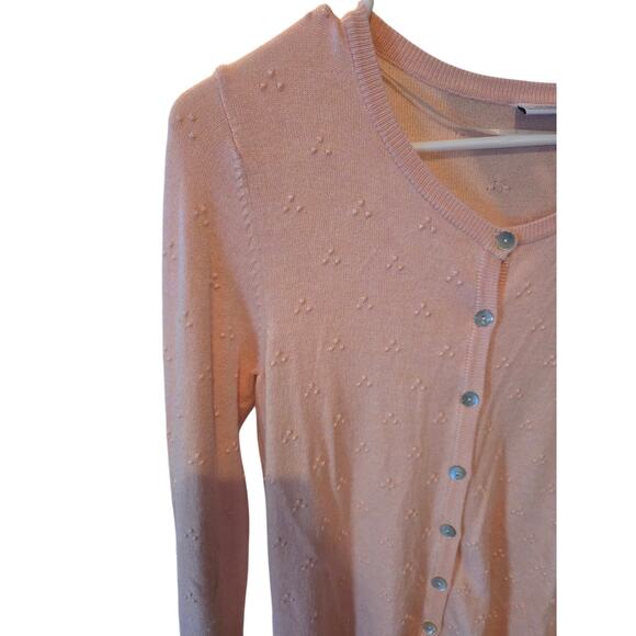 Fransa Zudot Cardigan Sweater S Womens Long Sleeve Pink Buttons Grandma Core - Picture 2 of 7